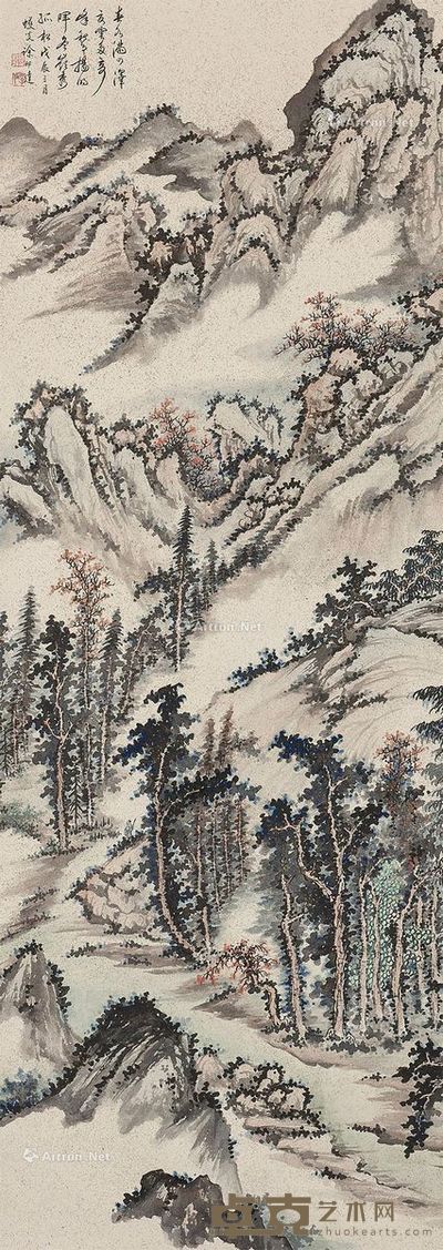 徐邦达 山水松舍 133×55.5cm