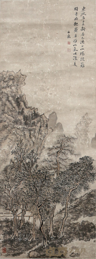 云泉 山水画、古画 101×37 cm　约3.3 平尺