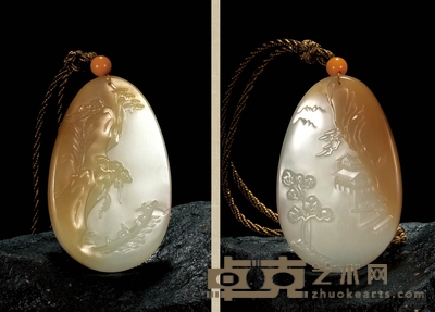 刘毅 游川寄隐 白玉牌 93×60×11mm 重量:114.2g