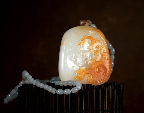 葛洪 天龙地虎 白玉把件