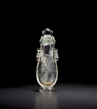 清·水晶雕螭龙纹瓶