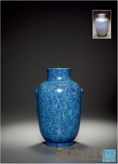 清乾隆·炉钧釉灯笼瓶 高：23.5cm