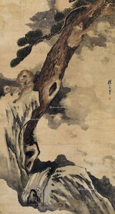杨舟 猿猴图 185×100cm