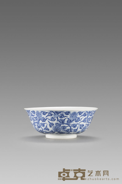 清 青花缠枝莲纹大碗 H:9.2cm;D:23cm