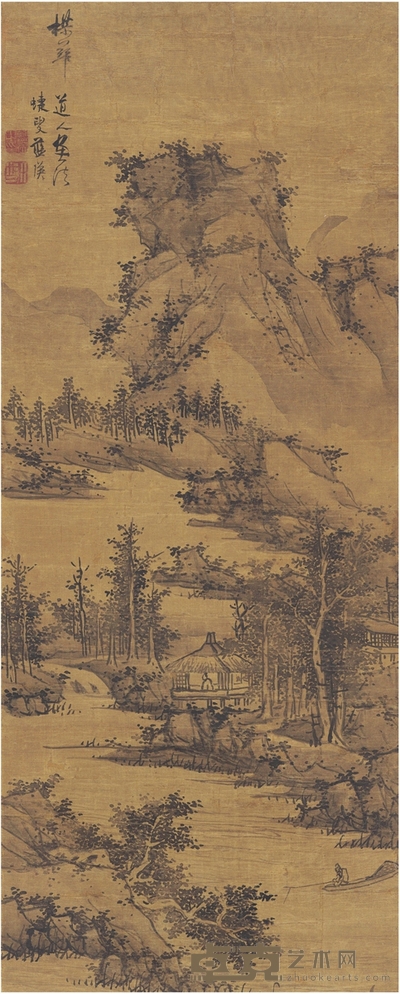 蓝瑛 溪山渔隐图 109.5×44cm