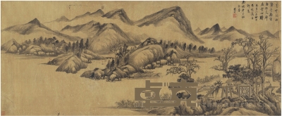 黄均 溪山放舟图 138.5×57cm