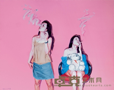 何 森 吸烟的女孩 200×249cm