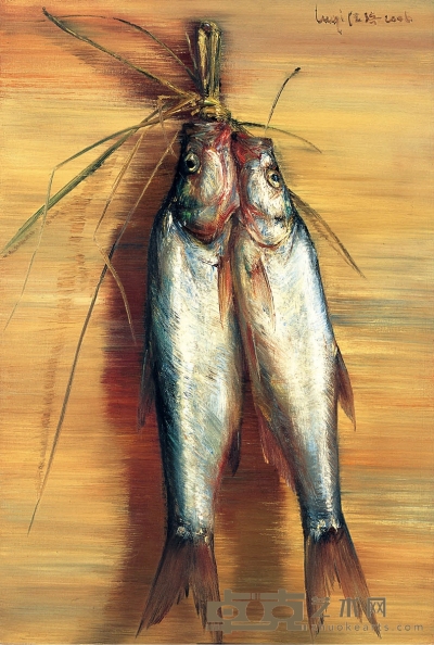 陆 琦 双鱼 72.5×50cm