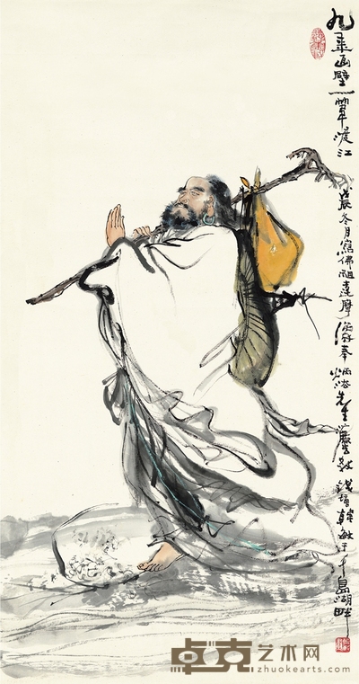 韩 敏 达摩 89×47cm