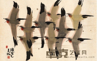 韩美林   飞鸟 68×109cm