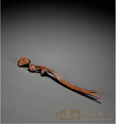 清·沉香雕灵芝 长：24.3cm