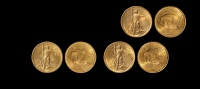 1908、1922、1924年美国自由女神像20美元金币一组三枚