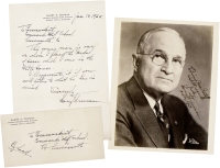 杜鲁门 亲笔信及签名照