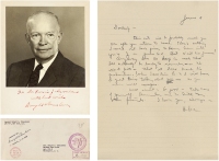 艾森豪威尔威尔 诺曼底登陆（D-Day）前三天致妻子家书及签名照