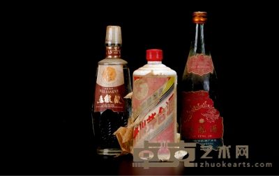 1981年五星牌贵州茅台酒、1983年五粮液、70年代后期西凤酒 数量：3瓶