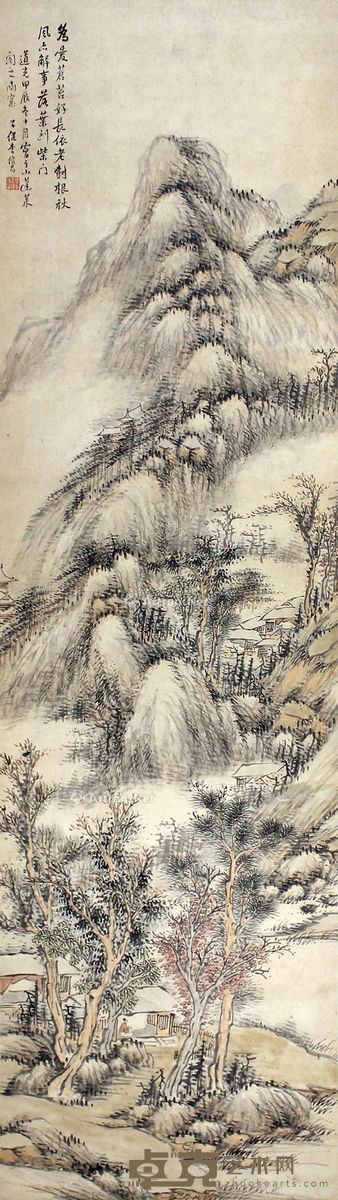 李修易 山水 160×44cm