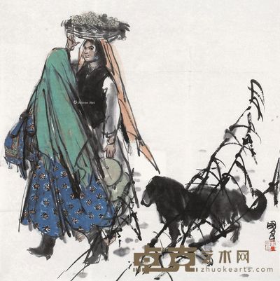 史国良 人物 67×66cm