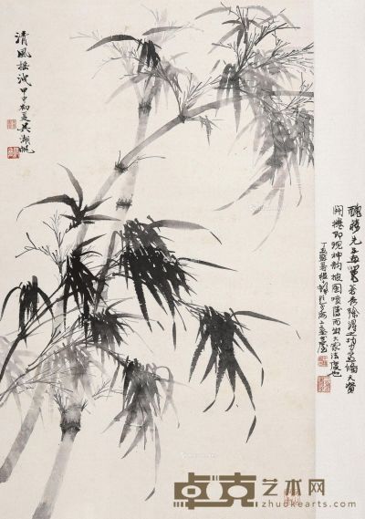 吴湖帆 墨竹 58×96cm