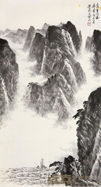 岑学恭 山水 34×65cm