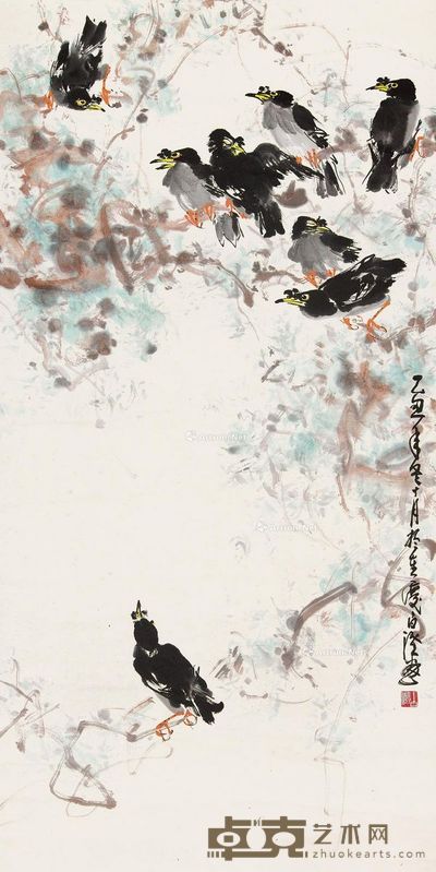 白澄 八哥 68×135cm