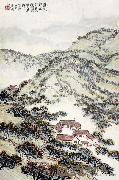 冯建吴 重庆郊区即景 45.5×69cm