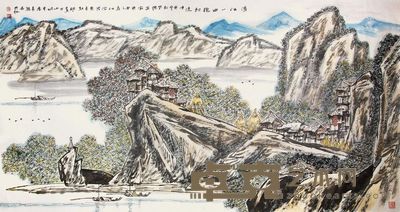 钟纪明 山水 96.5×179cm