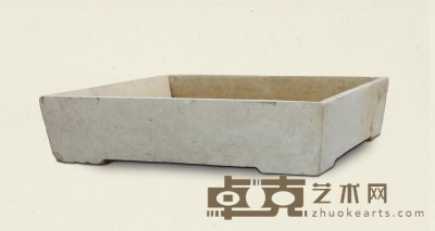 清·汉白玉方形石盆 89×89×20cm