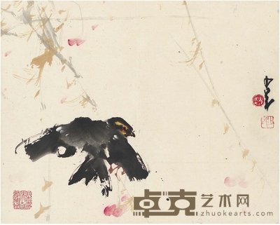 赵少昂 闲雀图 37×30cm