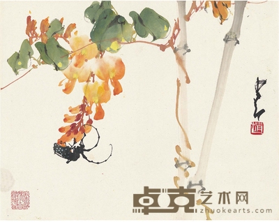 赵少昂 藤蔓佳趣图 37×29.5cm