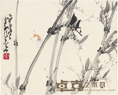 赵少昂 劲节图 37×29.5cm
