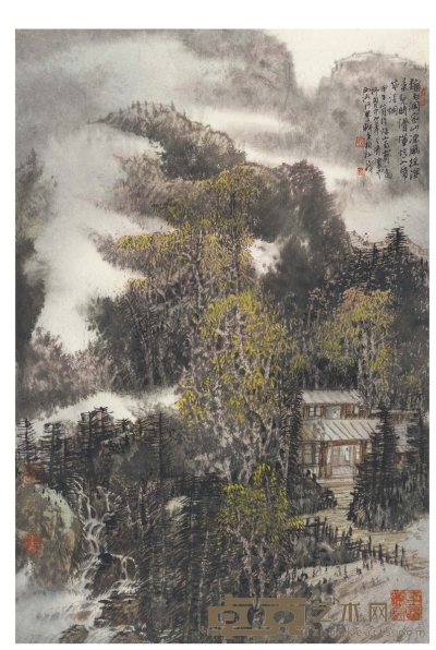 宋柏松 秋山雨霁图 68×45.5cm