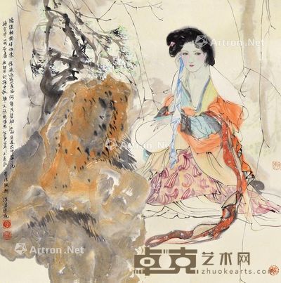 苏维贤 仕女 68×68cm