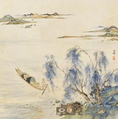 胡也佛 山水 33×33cm