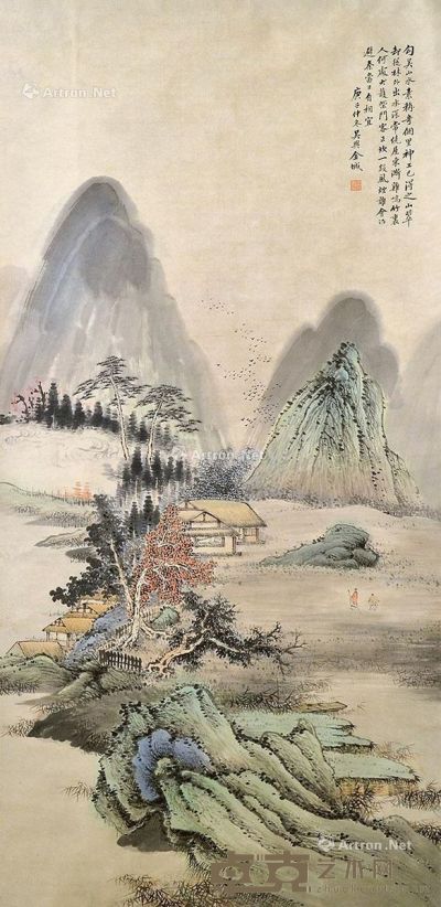 金城 山水 134×66cm