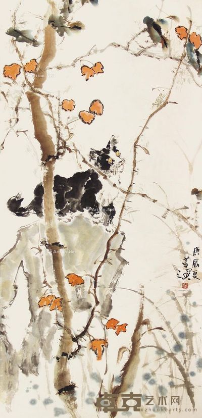 杨善深 猫 118×57cm