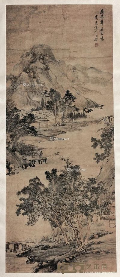 山水 100.5×41cm