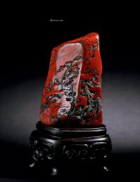 近代 “汉龙神韵”寿山大红袍石