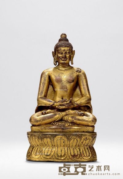 12世纪、底座19世纪 阿弥陀佛 高17.3cm