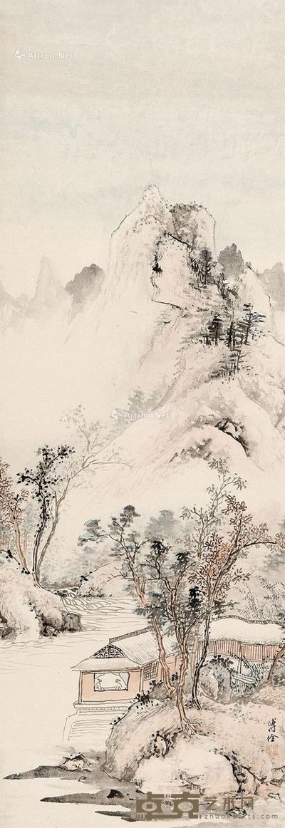 溥佺 山水 99×34cm