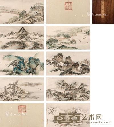 胡桂 山水 23×43cm×8
