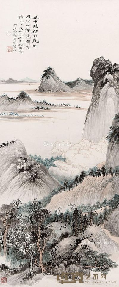 吴湖帆 山水 108.5×45.5cm