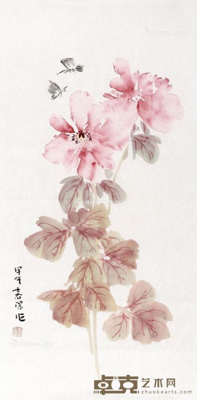 霍春阳 花卉 68×34cm