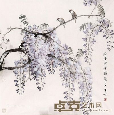 刘文生 紫藤 68×68cm