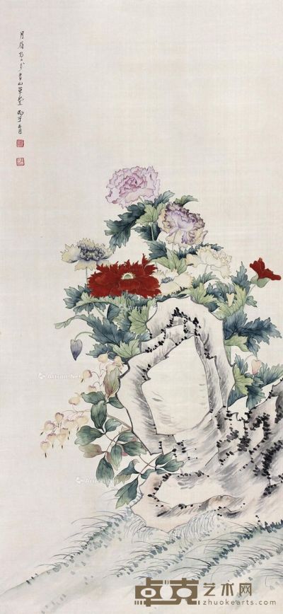 谢月眉 花卉 88×40cm