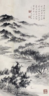 申石伽 山水