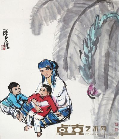 史国良 人物 77×66cm