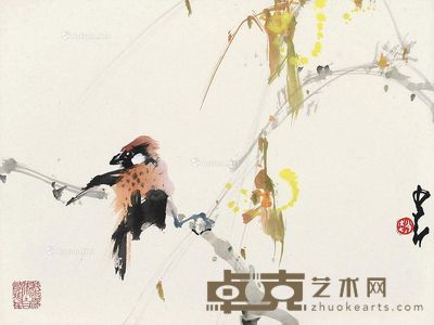 赵少昂 花鸟 29×37cm