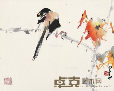 赵少昂 花鸟 30×37cm
