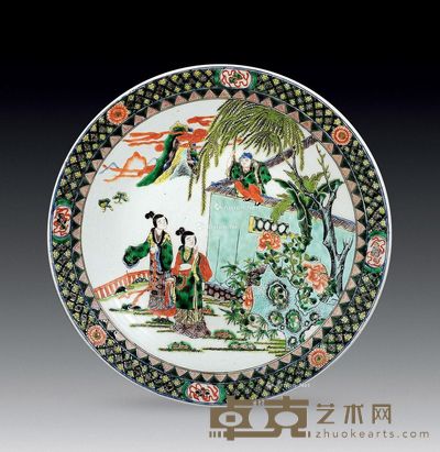 清光绪 彩人物大盘 直径34.5cm