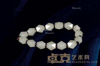 现代 白玉六棱手串 --